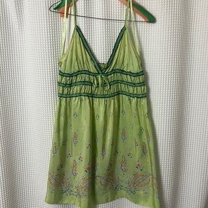 VTG Free People green paisley dress size 10